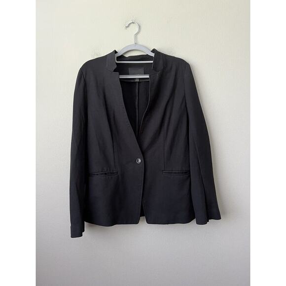 Banana Republic Blazer Womens 6 Black Jacket One Button Stretch Pockets - Picture 8 of 9